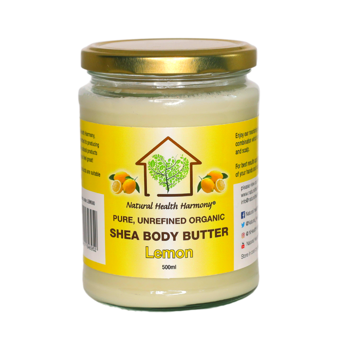 lemon shea butter in a jar