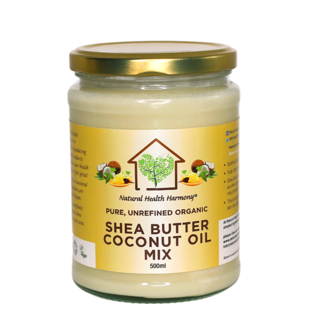 shea butter and coconut oil mix in jar
