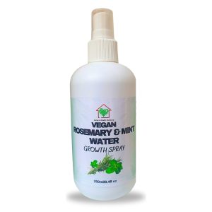 vegan rosemary and mint water spray in a bottle